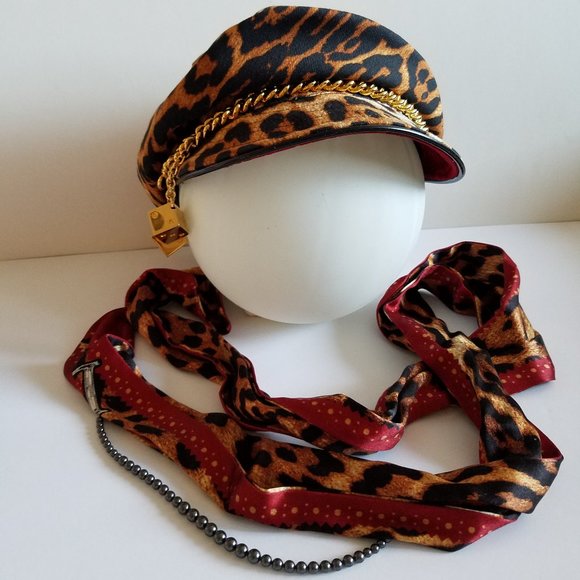 Dior Women's Leopard Hat and Silk Scarf - Picture 1 of 15